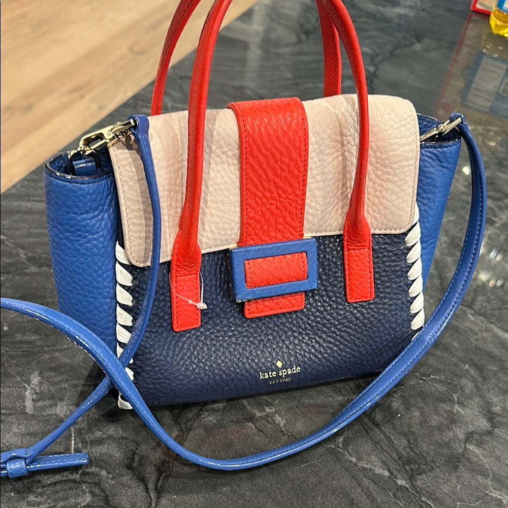 Kate Spade Tricolor small bag in Blue, Red, and Cream